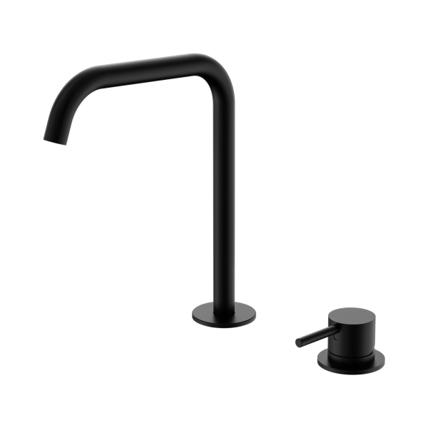 Nero Mecca Hob Bath/Kitchen Mixer Set Edge Spout Matte Black - NR221901kMB