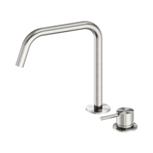 Nero Mecca Hob Bath/Kitchen Mixer Set Edge Spout II Brushed Nickel - NR221901mBN