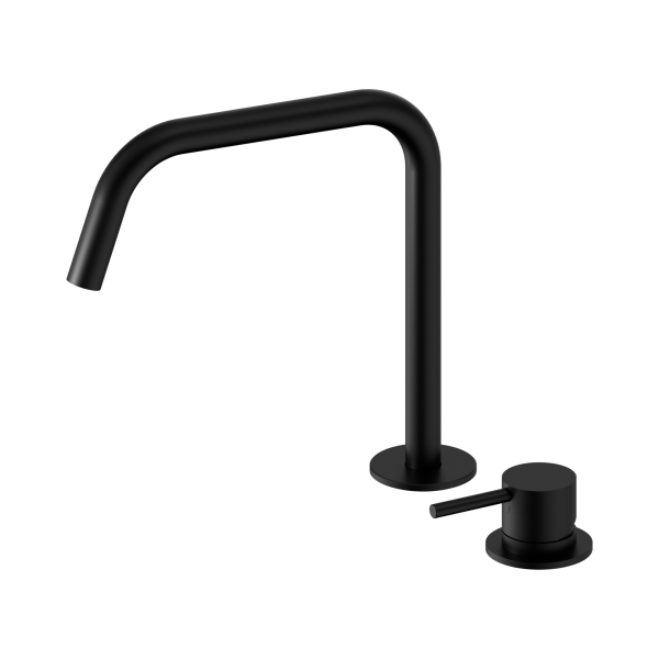 Nero Mecca Hob Bath/Kitchen Mixer Set Edge Spout II Matte Black - NR221901mMB