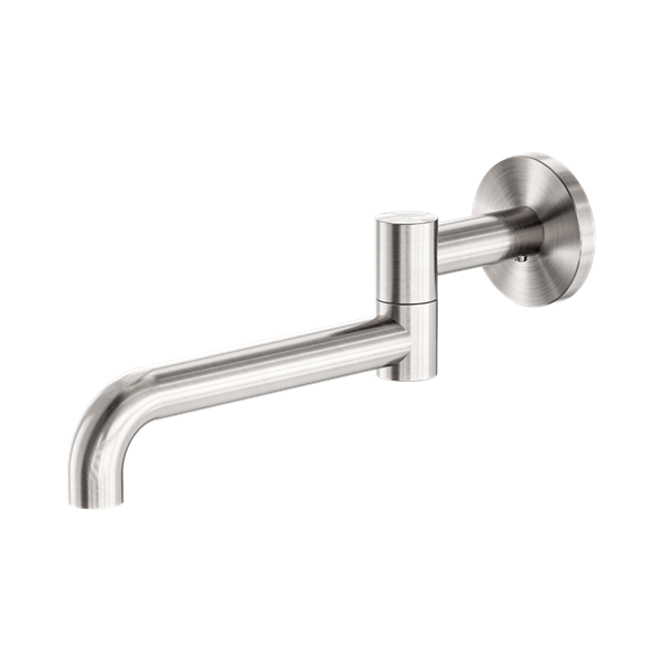 Nero Mecca Wall Mounted Swivel Bath Spout Only 225mm Brushed Nickel - NR221903GBN