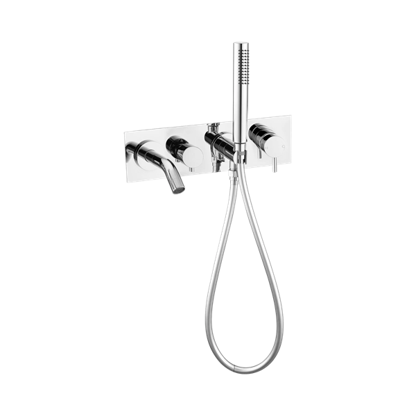 Nero Mecca Wall Mount Bath Mixer With Hand Shower Chrome - NR221903dCH