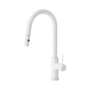 Nero Mecca Pull Out Sink Mixer With Vegie Spray Function Matte White - NR221908MW