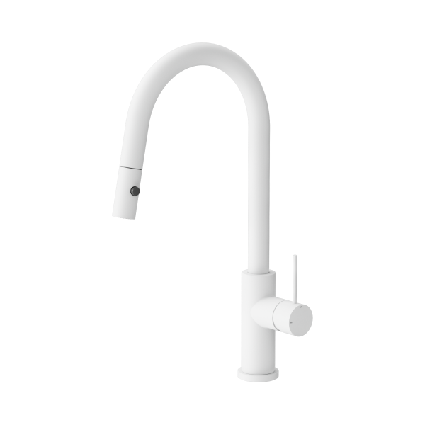 Nero Mecca Pull Out Sink Mixer With Vegie Spray Function Matte White - NR221908MW