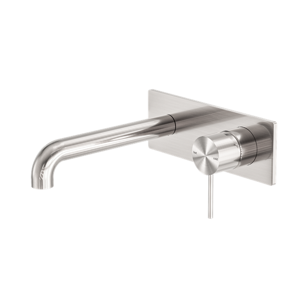 Nero Mecca Wall Basin/Bath Mixer 120mm Brushed Nickel - NR221910A120BN
