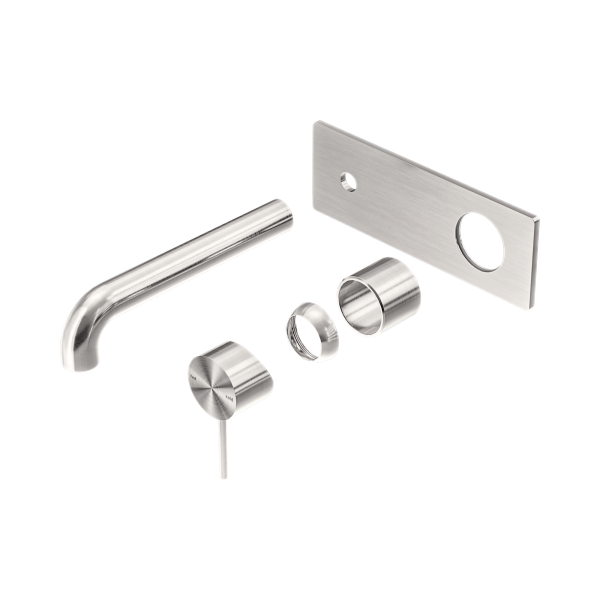 Nero Mecca Wall Basin/Bath Mixer 230mm Trim Kits Only Brushed Nickel - NR221910A230TBN