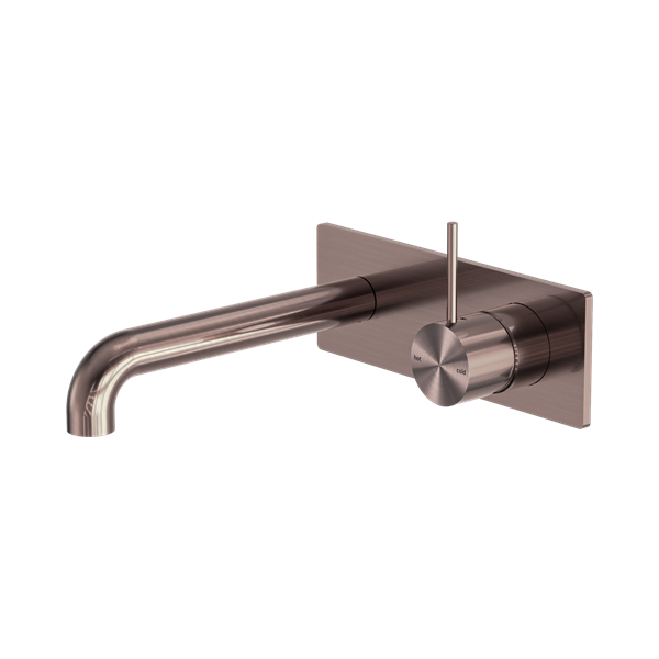 Nero Mecca Wall Basin/Bath Mixer Handle Up 185mm Brushed Bronze - NR221910B185BZ
