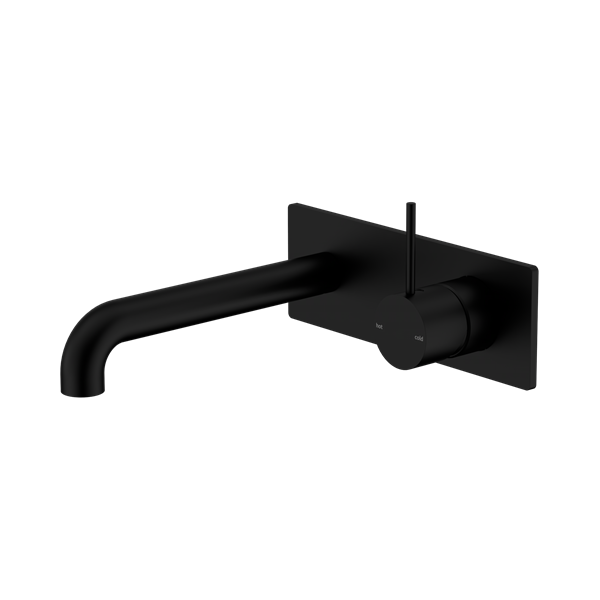 Nero Mecca Wall Basin/Bath Mixer Handle Up 185mm Matte Black - NR221910B185MB
