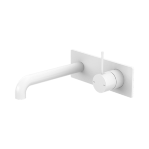 Nero Mecca Wall Basin/Bath Mixer Handle Up 185mm Matte White - NR221910B185MW