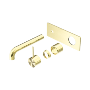 Nero Mecca Wall Basin/Bath Mixer Handle Up 185mm Trim Kits Only Brushed Gold - NR221910B185TBG