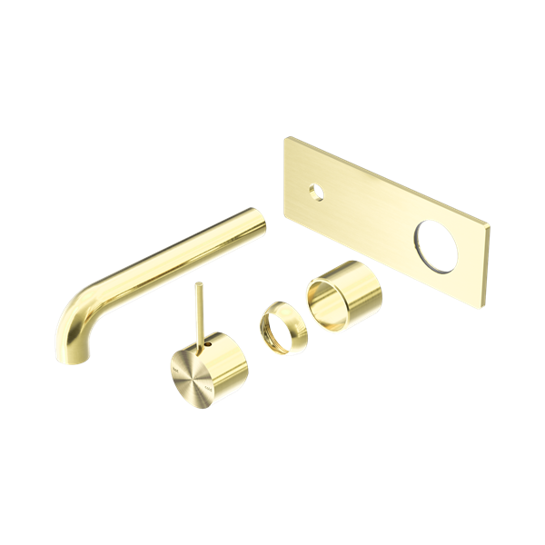 Nero Mecca Wall Basin/Bath Mixer Handle Up 185mm Trim Kits Only Brushed Gold - NR221910B185TBG