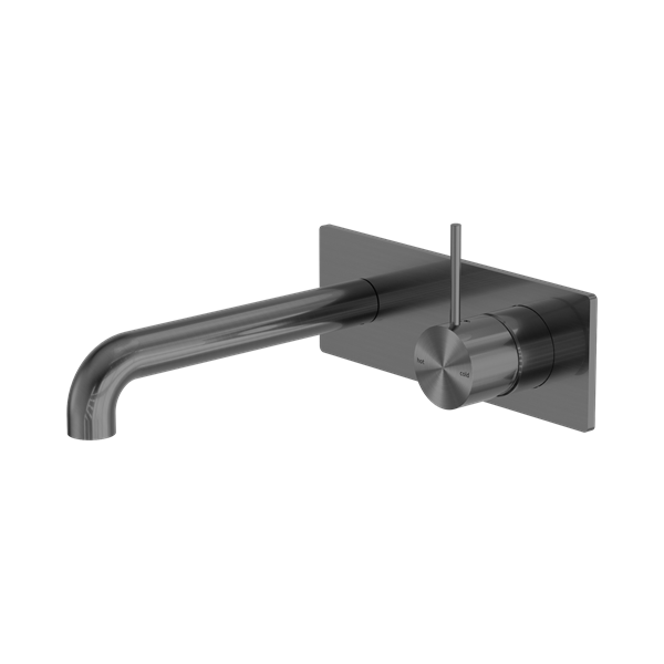 Nero Mecca Wall Basin/Bath Mixer Handle Up 260mm Gun Metal - NR221910B260GM