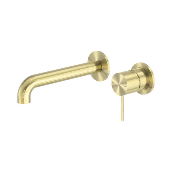 Nero Mecca Wall Basin/Bath Mixer Separate Back Plate 120mm Brushed Gold - NR221910C120BG