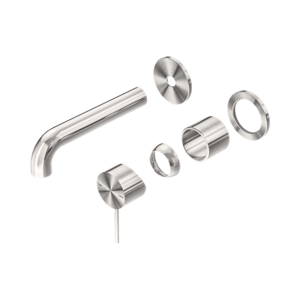 Nero Mecca Wall Basin/Bath Mixer Separate Back Plate 160mm Trim Kits Only Brushed Nickel - NR221910C160TBN
