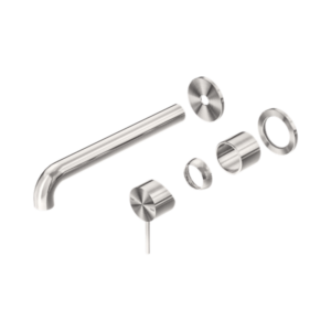 Nero Mecca Wall Basin/Bath Mixer Separate Back Plate 185mm Trim Kits Only Brushed Nickel - NR221910C185TBN