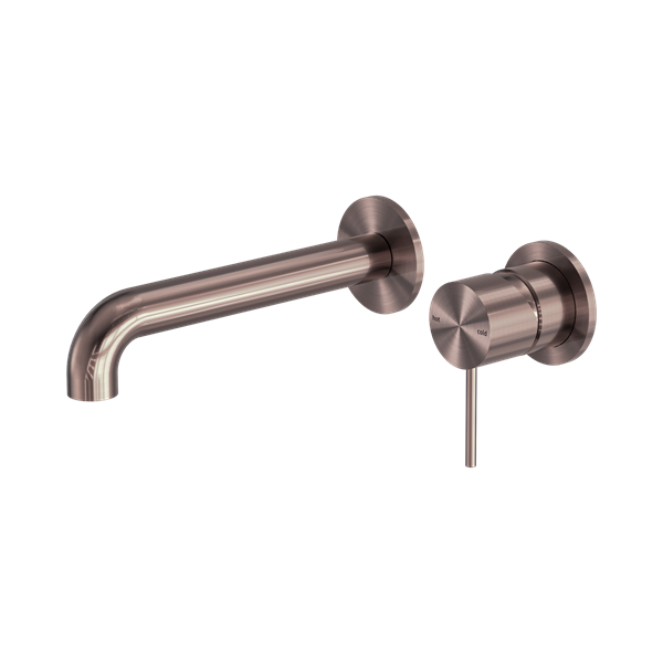 Nero Mecca Wall Basin/Bath Mixer Separate Back Plate 230mm Brushed Bronze - NR221910C230BZ
