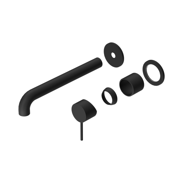 Nero Mecca Wall Basin/Bath Mixer Separate Back Plate 230mm Trim Kits Only Matte Black - NR221910C230TMB