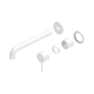 Nero Mecca Wall Basin/Bath Mixer Separate Back Plate 230mm Trim Kits Only Matte White - NR221910C230TMW