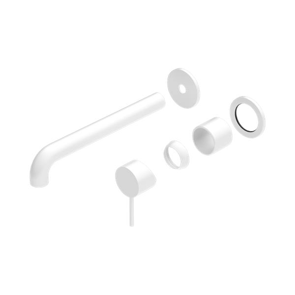 Nero Mecca Wall Basin/Bath Mixer Separate Back Plate 230mm Trim Kits Only Matte White - NR221910C230TMW
