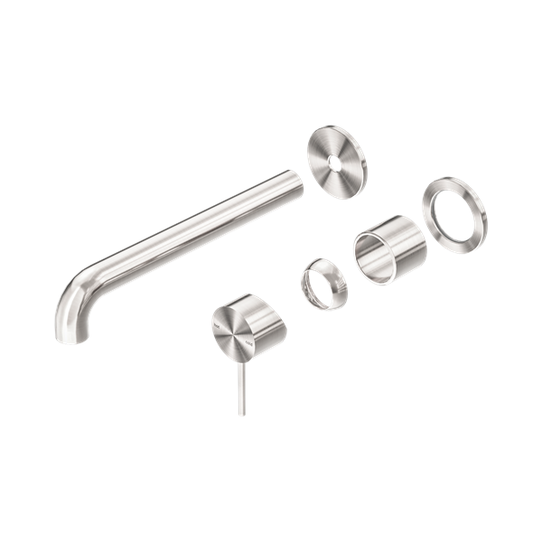 Nero Mecca Wall Basin/Bath Mixer Separate Back Plate 260mm Trim Kits Only Brushed Nickel - NR221910C260TBN