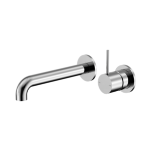 Nero Mecca Wall Basin/Bath Mixer Separate Back Plate Handle Up 120mm Chrome - NR221910D120CH