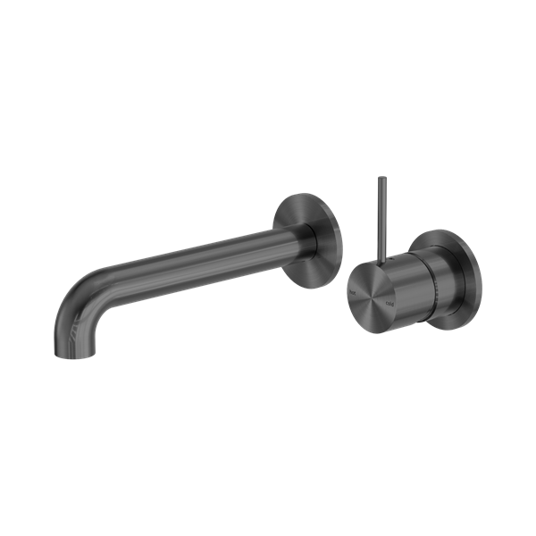 Nero Mecca Wall Basin/Bath Mixer Separate Back Plate Handle Up 120mm Gun Metal - NR221910D120GM