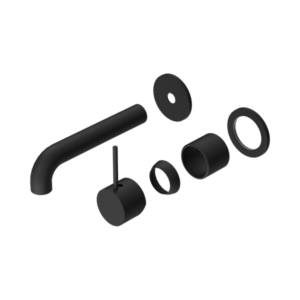 Nero Mecca Wall Basin/Bath Mixer Separate Back Plate Handle Up 120mm Trim Kits Only Matte Black - NR221910D120TMB