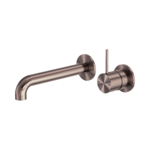 Nero Mecca Wall Basin/Bath Mixer Separate Back Plate Handle Up 160mm Brushed Bronze - NR221910D160BZ