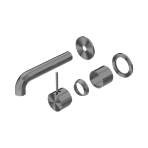 Nero Mecca Wall Basin/Bath Mixer Separate Back Plate Handle Up 160mm Trim Kits Only Gun Metal - NR221910D160TGM