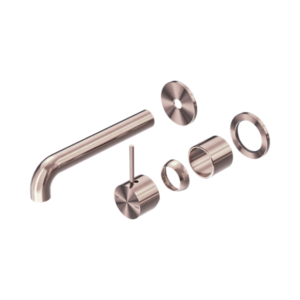 Nero Mecca Wall Basin/Bath Mixer Separate Back Plate Handle Up 185mm Trim Kits Only Brushed Bronze - NR221910D185TBZ
