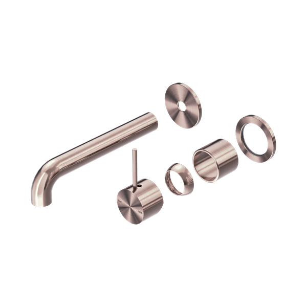 Nero Mecca Wall Basin/Bath Mixer Separate Back Plate Handle Up 185mm Trim Kits Only Brushed Bronze - NR221910D185TBZ