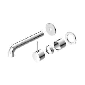 Nero Mecca Wall Basin/Bath Mixer Separate Back Plate Handle Up 185mm Trim Kits Only Chrome - NR221910D185TCH