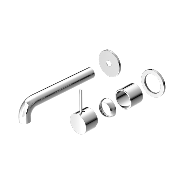 Nero Mecca Wall Basin/Bath Mixer Separate Back Plate Handle Up 185mm Trim Kits Only Chrome - NR221910D185TCH