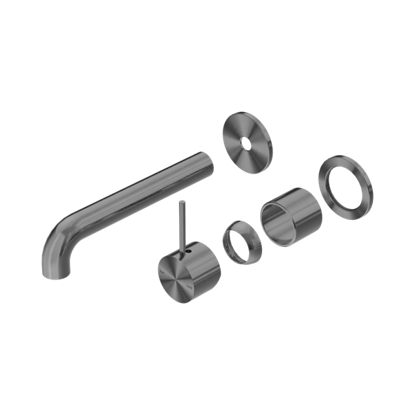 Nero Mecca Wall Basin/Bath Mixer Separate Back Plate Handle Up 185mm Trim Kits Only Gun Metal - NR221910D185TGM