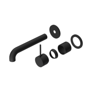 Nero Mecca Wall Basin/Bath Mixer Separate Back Plate Handle Up 185mm Trim Kits Only Matte Black - NR221910D185TMB