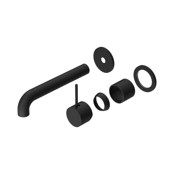 Nero Mecca Wall Basin/Bath Mixer Separate Back Plate Handle Up 185mm Trim Kits Only Matte Black - NR221910D185TMB
