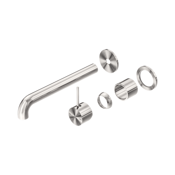 Nero Mecca Wall Basin/Bath Mixer Separate Back Plate Handle Up 230mm Trim Kits Only Brushed Nickel - NR221910D230TBN