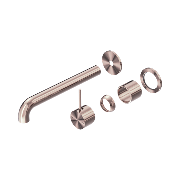Nero Mecca Wall Basin/Bath Mixer Separate Back Plate Handle Up 230mm Trim Kits Only Brushed Bronze - NR221910D230TBZ