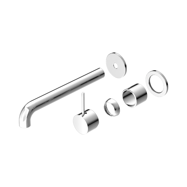 Nero Mecca Wall Basin/Bath Mixer Separate Back Plate Handle Up 230mm Trim Kits Only Chrome - NR221910D230TCH