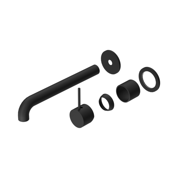 Nero Mecca Wall Basin/Bath Mixer Separate Back Plate Handle Up 230mm Trim Kits Only Matte Black - NR221910D230TMB