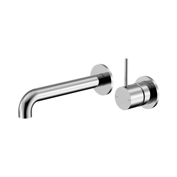 Nero Mecca Wall Basin/Bath Mixer Separate Back Plate Handle Up 260mm Chrome - NR221910D260CH