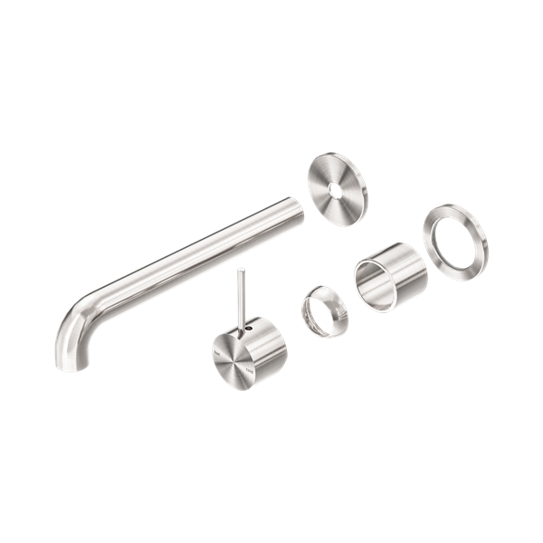 Nero Mecca Wall Basin/Bath Mixer Separate Back Plate Handle Up 260mm Trim Kits Only Brushed Nickel - NR221910D260TBN