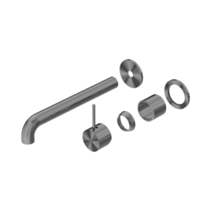 Nero Mecca Wall Basin/Bath Mixer Separate Back Plate Handle Up 260mm Trim Kits Only Gun Metal - NR221910D260TGM