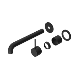 Nero Mecca Wall Basin/Bath Mixer Separate Back Plate Handle Up 260mm Trim Kits Only Matte Black - NR221910D260TMB