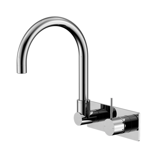 Nero Mecca Wall Basin/Bath Mixer Swivel Spout Handle Up Chrome - NR221910PCH