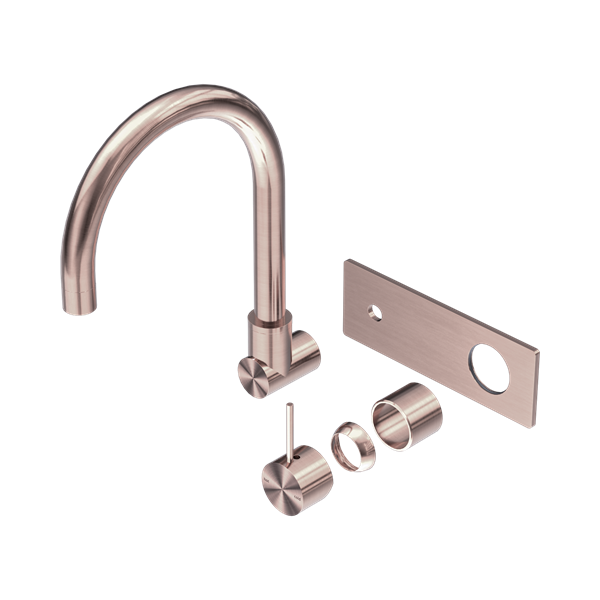 Nero Mecca Wall Basin/Bath Mixer Swivel Spout Handle Up Trim Kits Only Brushed Bronze - NR221910PTBZ