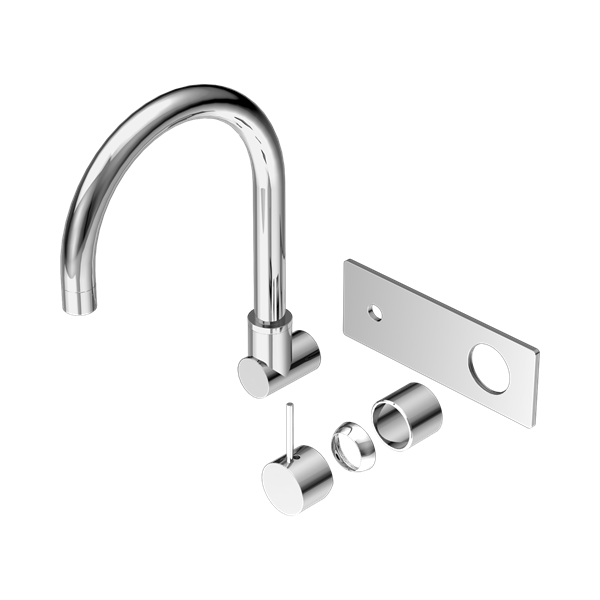 Nero Mecca Wall Basin/Bath Mixer Swivel Spout Handle Up Trim Kits Only Chrome - NR221910PTCH