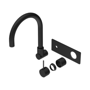 Nero Mecca Wall Basin/Bath Mixer Swivel Spout Handle Up Trim Kits Only Matte Black - NR221910PTMB