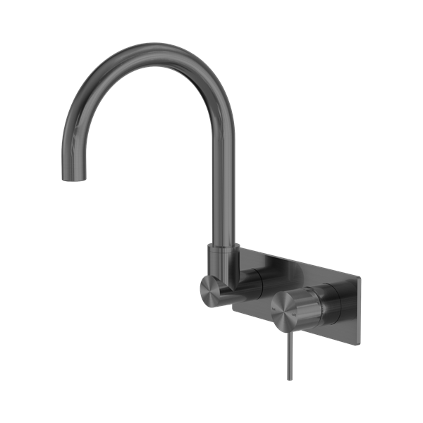 Nero Mecca Wall Basin/Bath Mixer Swivel Spout Gun Metal - NR221910QGM