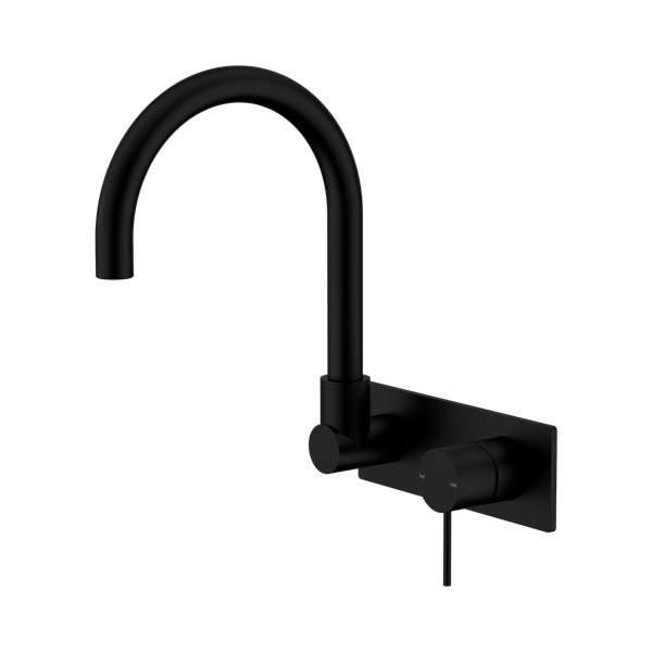 Nero Mecca Wall Basin/Bath Mixer Swivel Spout Matte Black - NR221910QMB