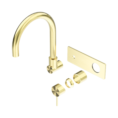 Nero Mecca Wall Basin/Bath Mixer Swivel Spout Trim Kits Only Brushed Gold - NR221910QTBG